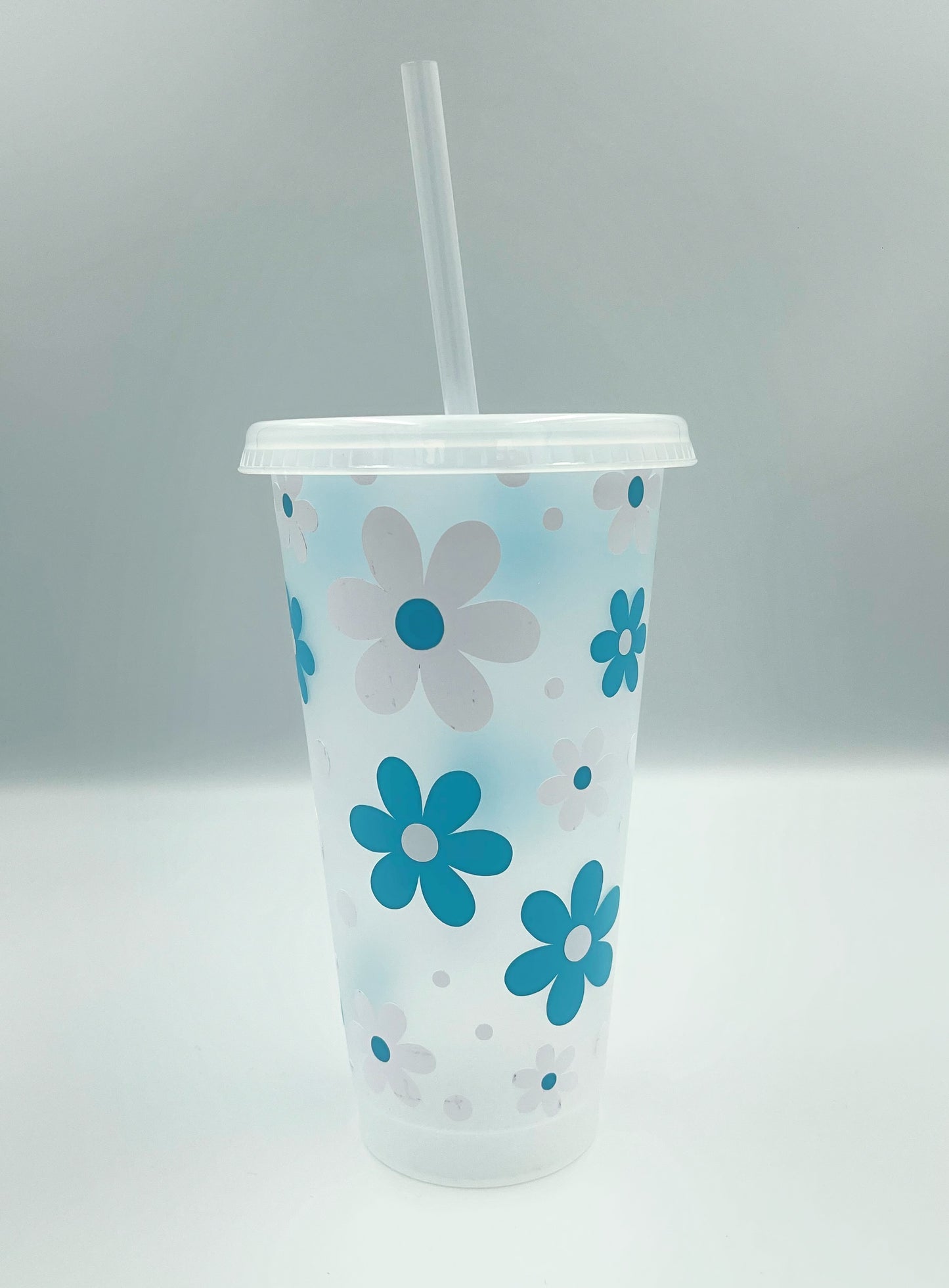 Blue and White Flower - Cup