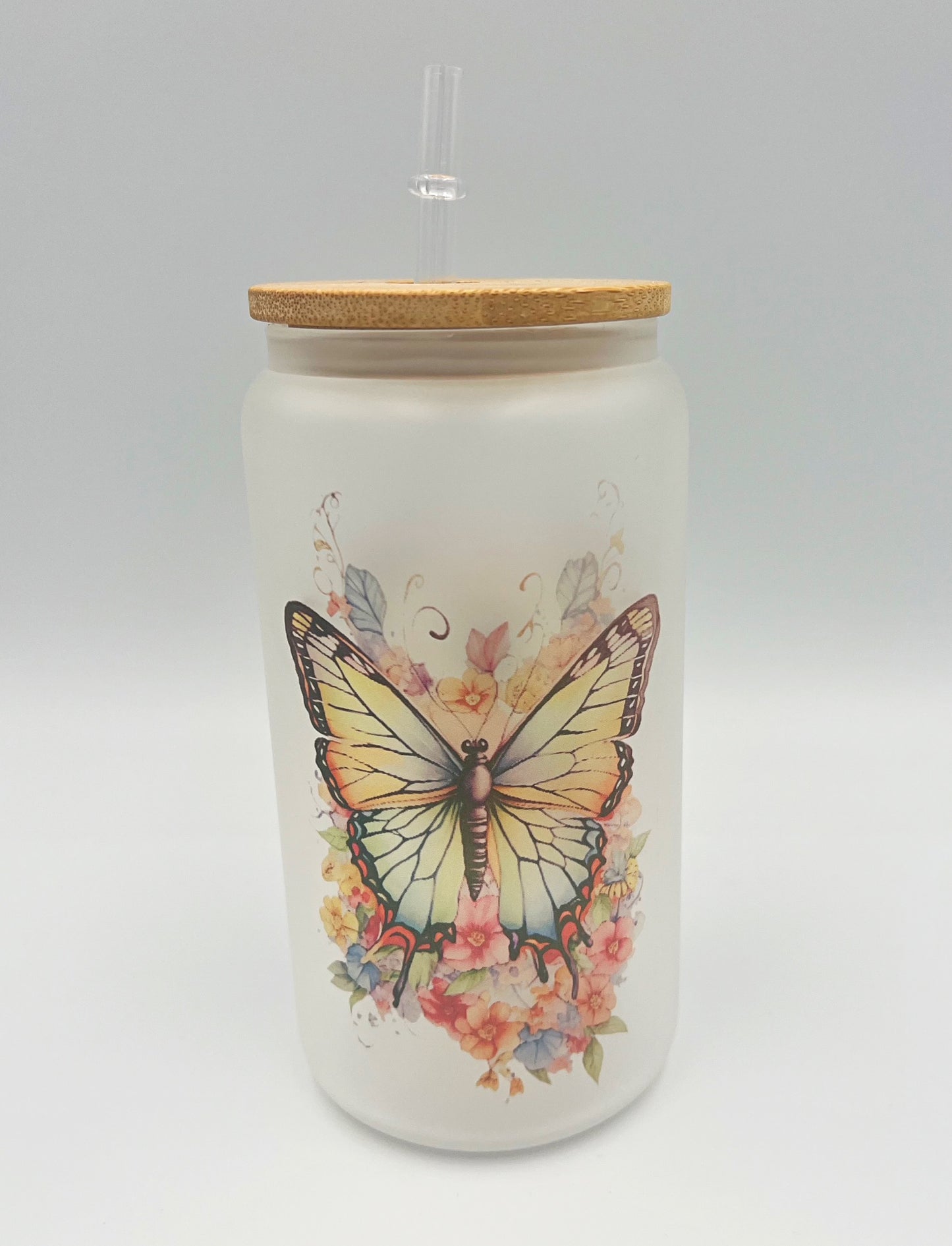 Butterfly - Glass Can