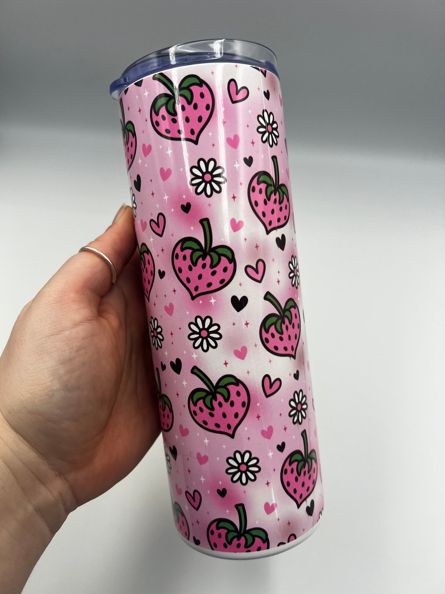 Pink Strawberry Tumbler