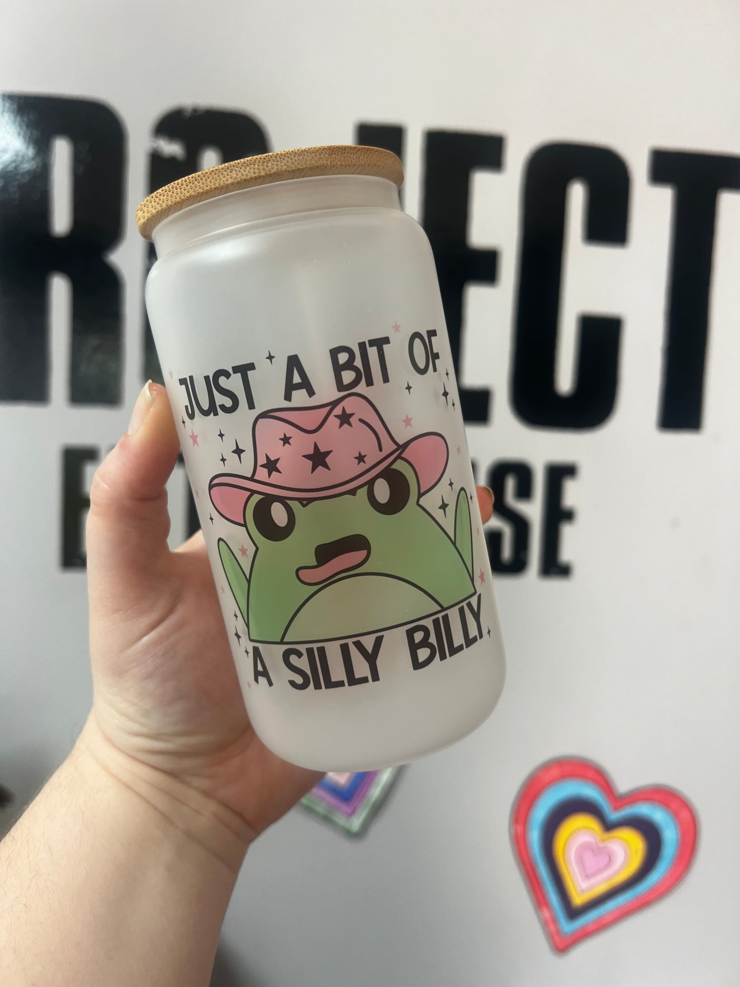 Just a bit of a silly billy, frog glass can