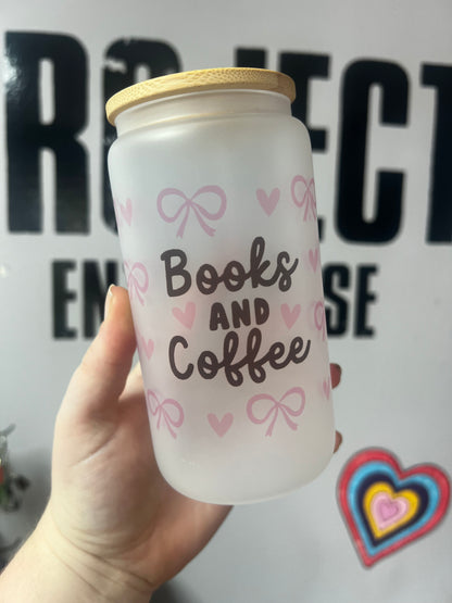 Books and Coffee Glass can
