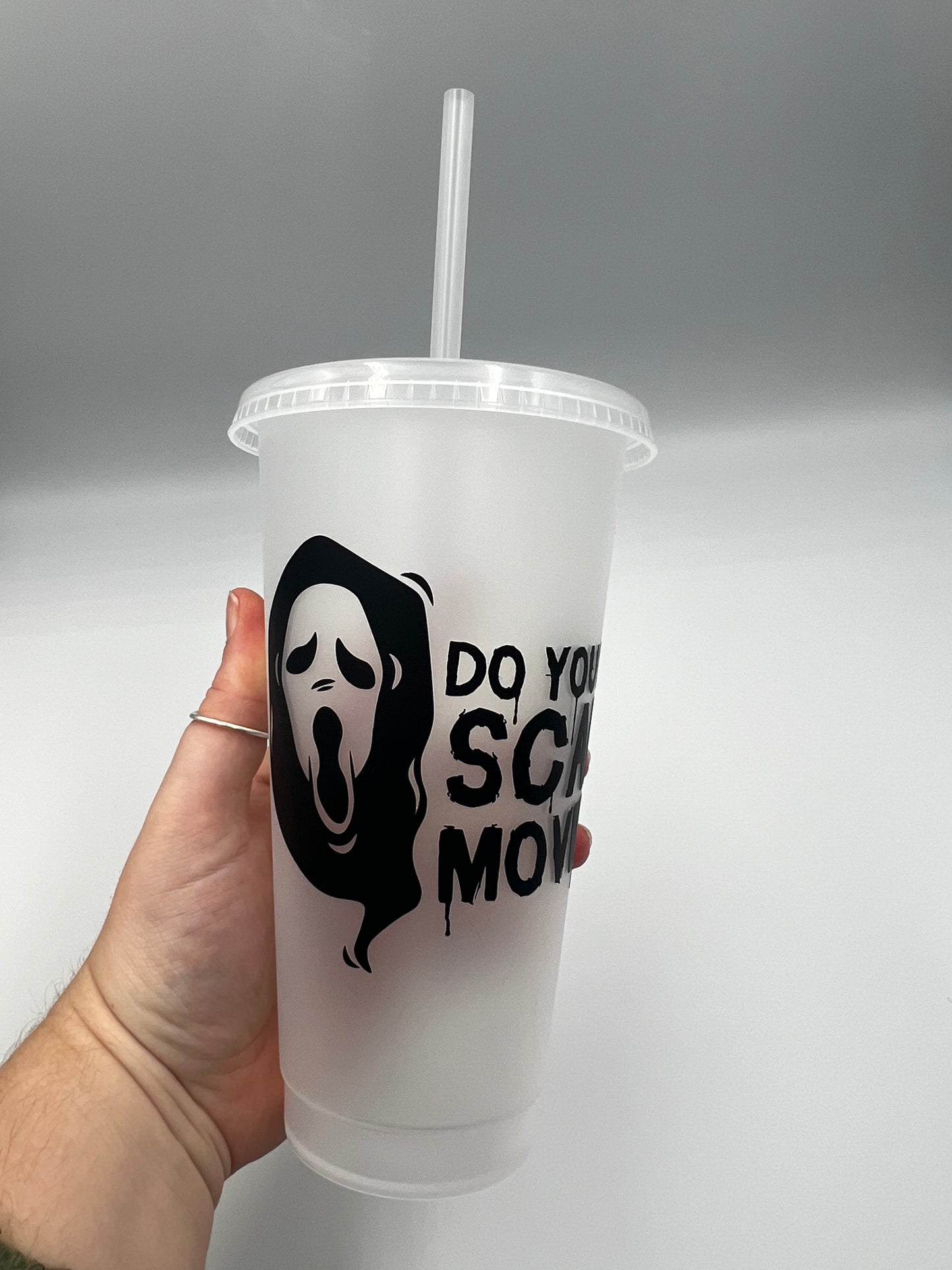 Scream Inspired 'Do you like scary movies' Cold cup