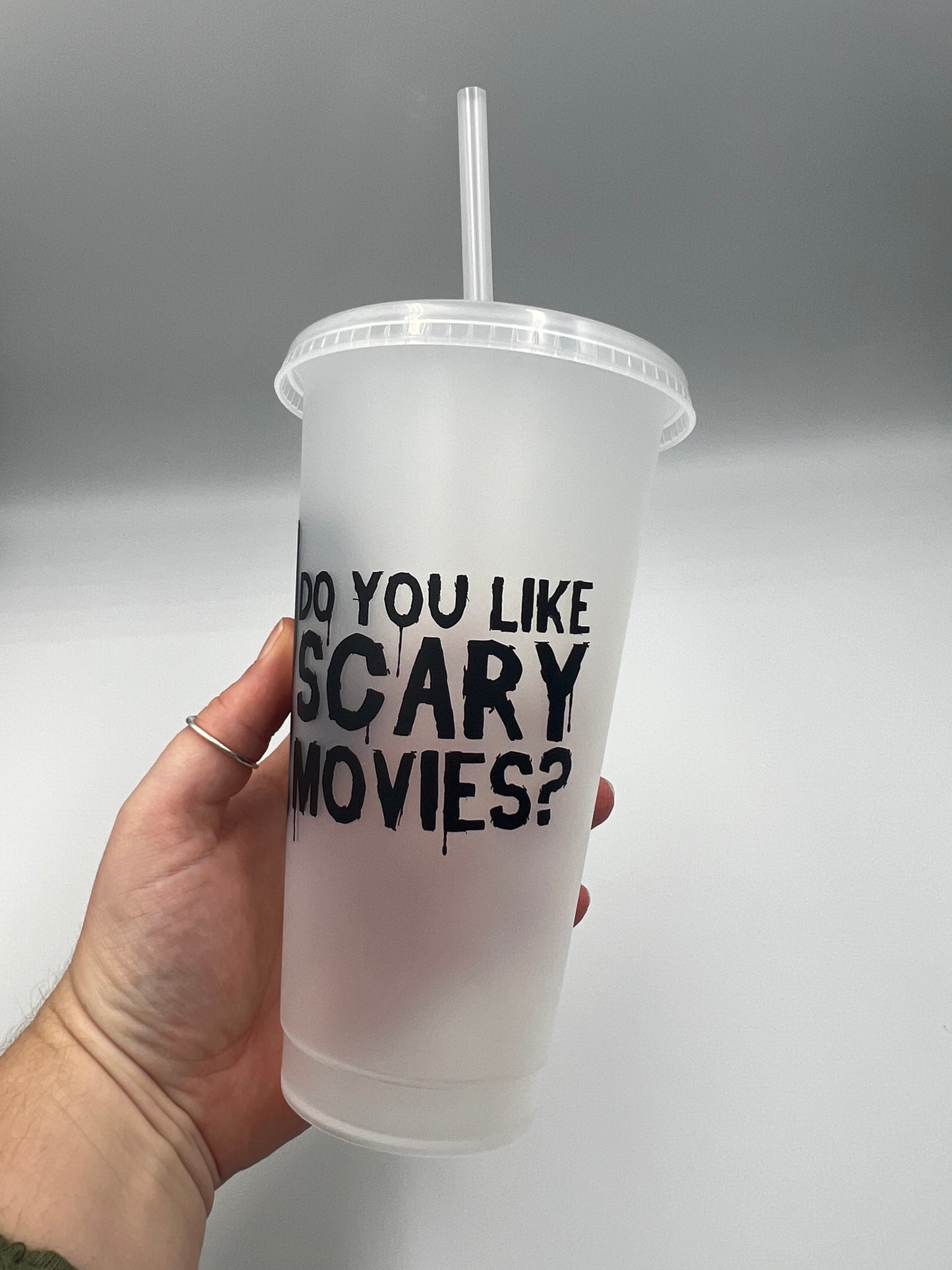 Scream Inspired 'Do you like scary movies' Cold cup