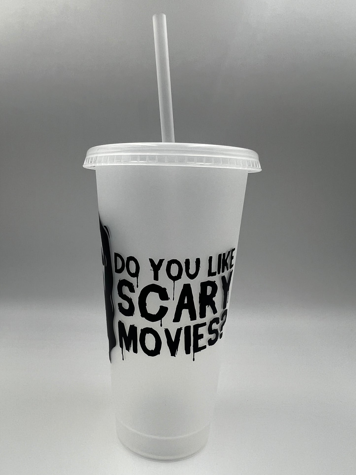 Scream Inspired 'Do you like scary movies' Cold cup