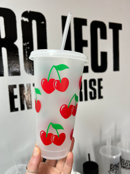 Cherry Love Heart Cold Cup