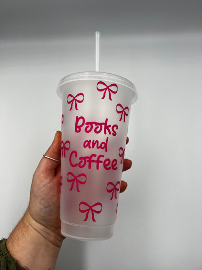 Bows, Books and Coffee Cold cup