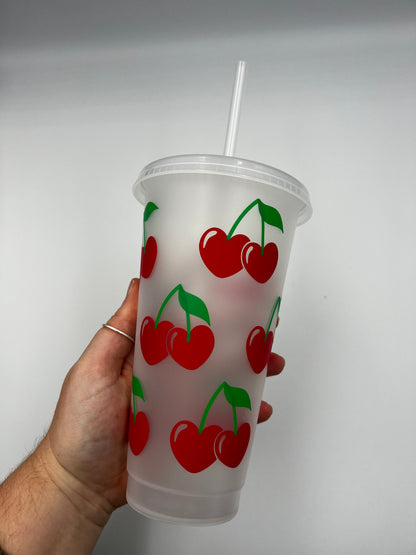 Cherry Love Heart Cold Cup