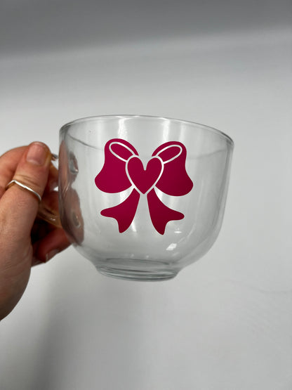 Pink Bow Glass Mug