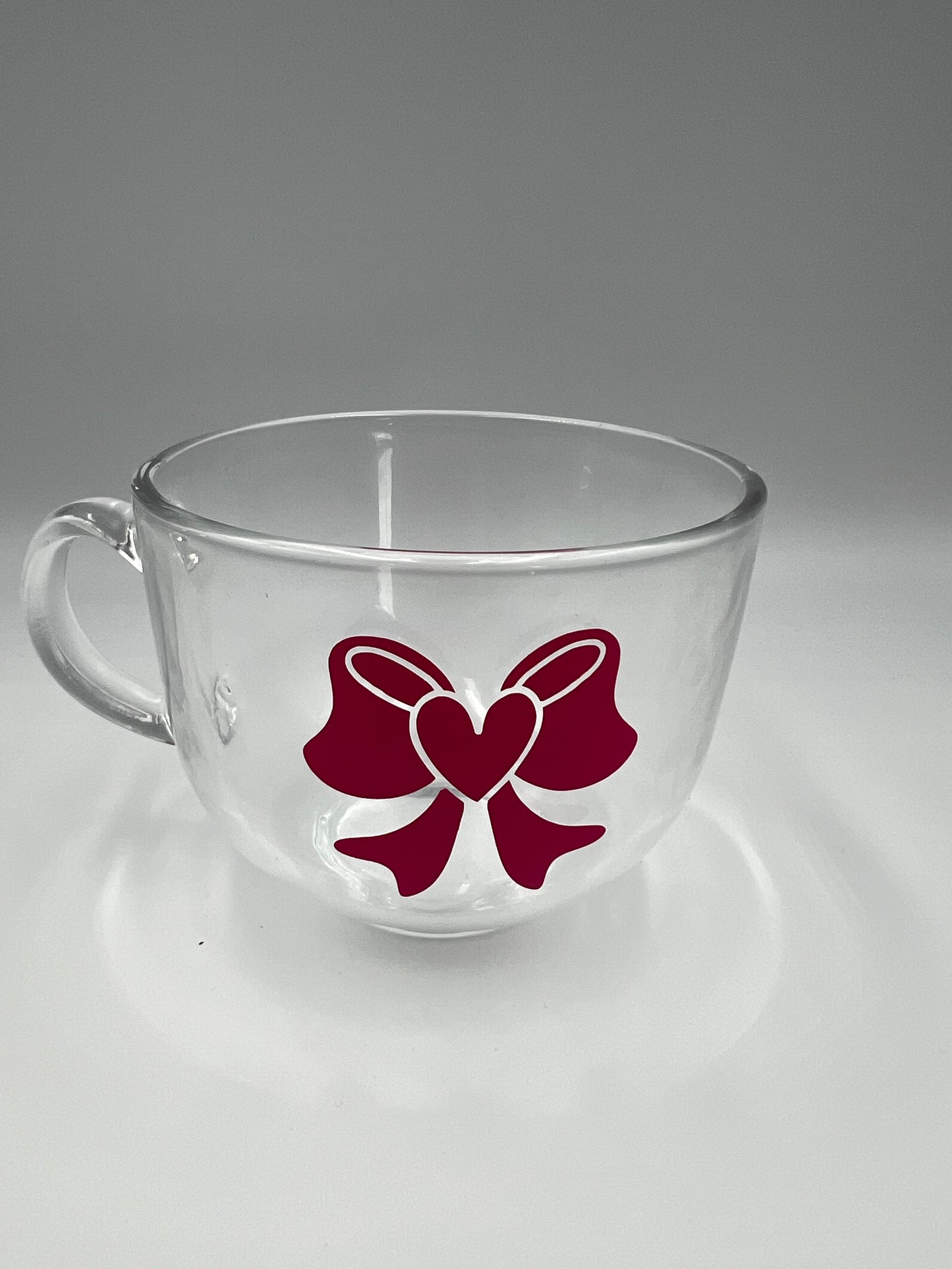 Pink Bow Glass Mug