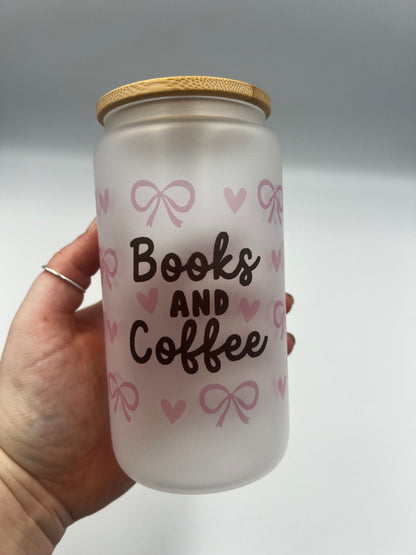 Books and Coffee Glass can