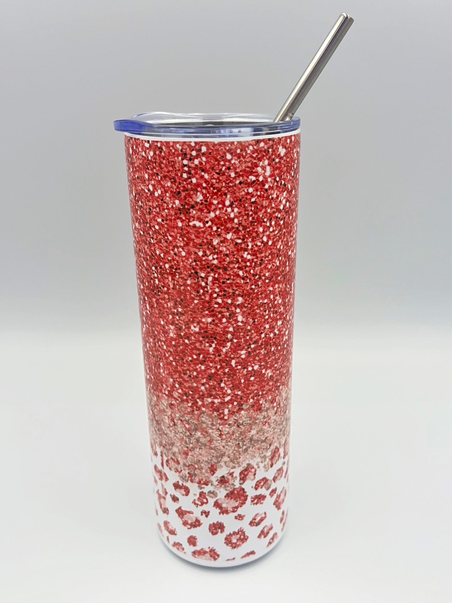 Glitter Leopard Print Tumbler